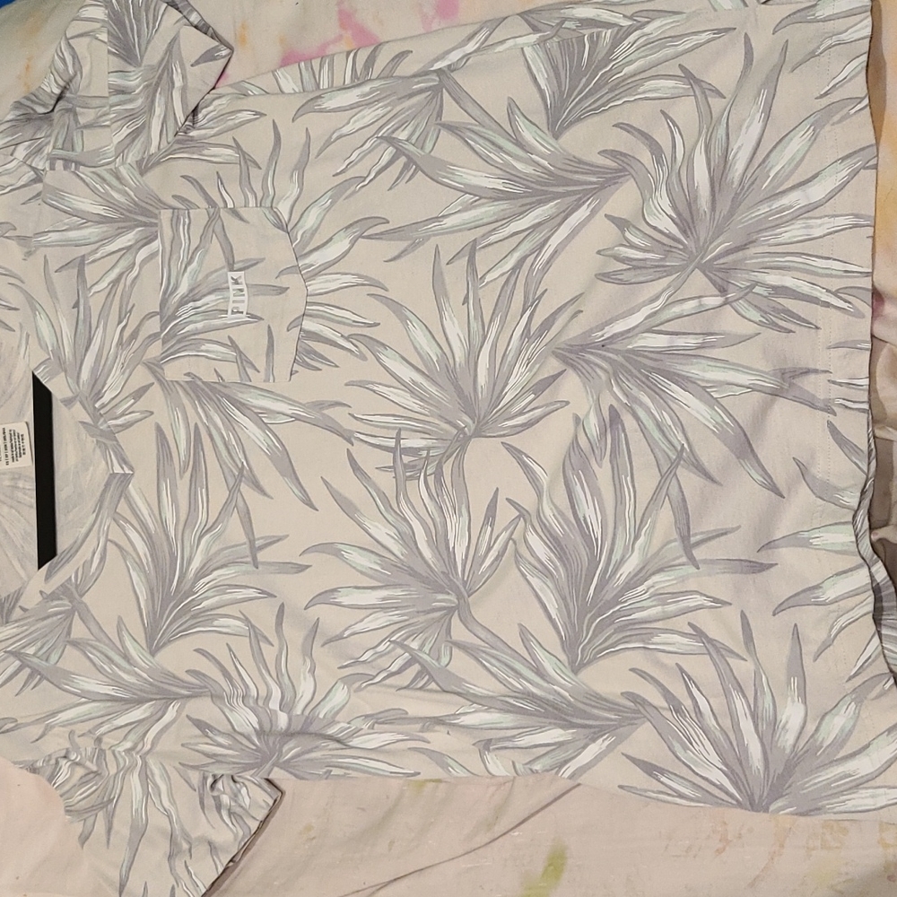 Floral short sleeve shirt (pink)